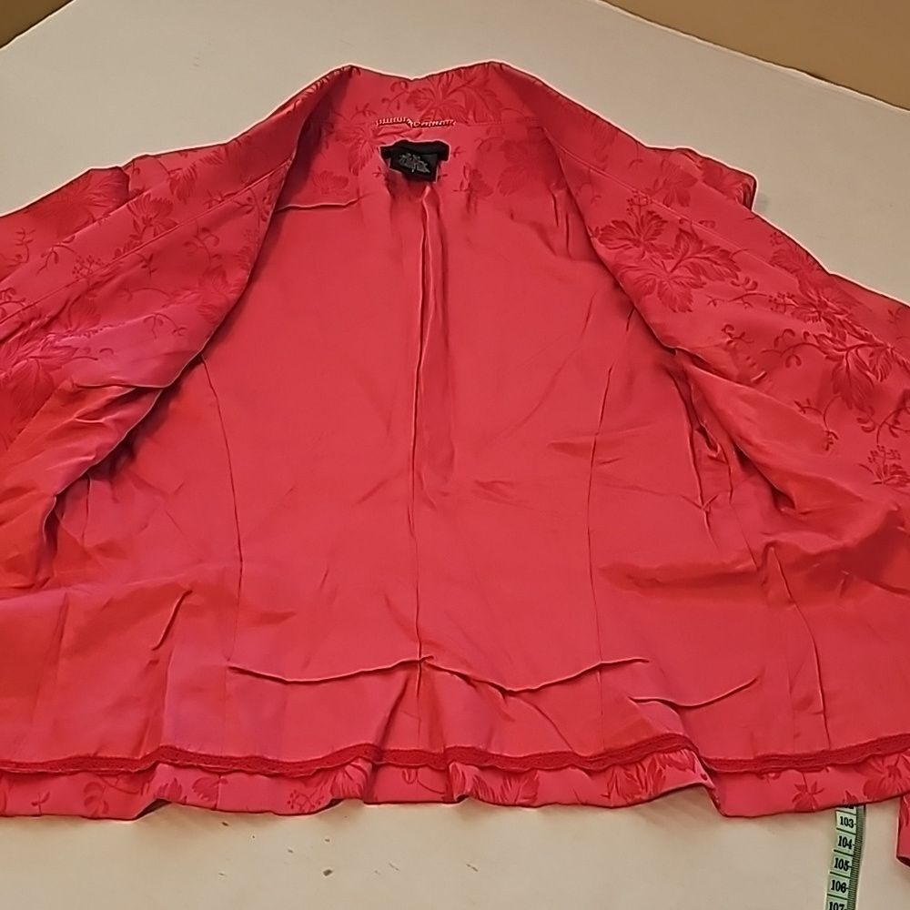Guess collection hot pink silk like fitted jacket size 2 - Picture 13 of 13